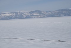 Bukhanka on the ice road