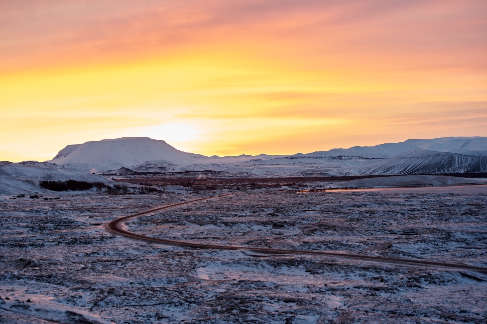 Sunrise near the Myvatn lake