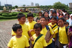 Jakarta. Schoolchildren in line at the museum