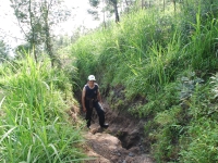 Thailand, Indonesia, Singapore (winter 2010). Climbing Mount Merapi. Our guide by the name of Superman