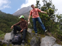 Thailand, Indonesia, Singapore (winter 2010). Climbing Mount Merapi. Me and Superman