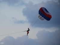 Thailand, Indonesia, Singapore (winter 2010). Parachutist with an introductory instructor