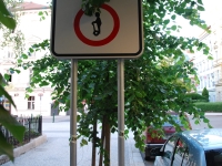 Prague, May 2017. Gyro scooters and segways are prohibited