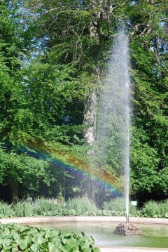 Rainbow in a garden at Prague Castle