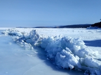 Baikal, Olkhon island, Хужир. March 2018. Ice hummocks