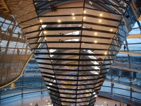 Berlin, Lübbenau, Potsdam. May 2018. Cone in the Reichstag dome