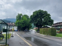Garmish-Partenkirchen, Mittenwald, Innsbruck. May-June 2022 2022. Olchik at a bus stop