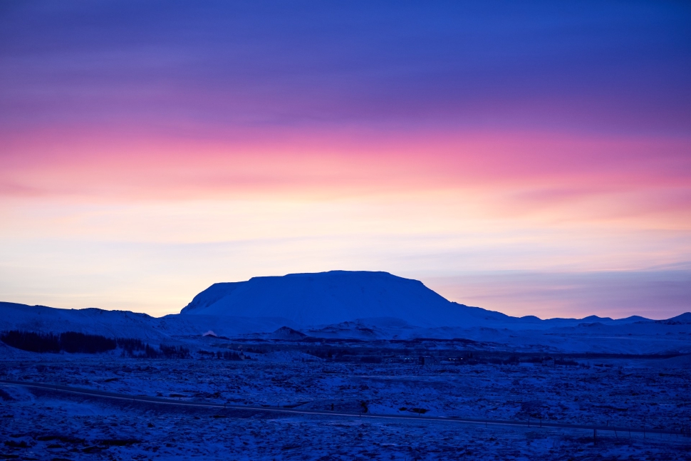 Sunrise near lake Mývatn