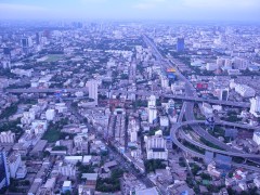 View of Bangkok from the top of the Bayok Hotel