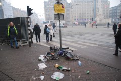 Утро, первое января 2009, Дамрак — одна из центральных улиц Амстердама