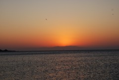Вид на море, восход солнца