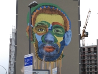 March 2017. Berlin — Rotterdam — Düsseldorf. Picture on the wall of a house in Berlin