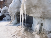Baikal, Olkhon island, Хужир. March 2018. Icicles