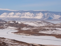 Baikal, Olkhon island, Хужир. March 2018. Road on Olkhon