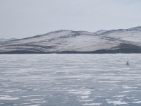Baikal, Olkhon island, Хужир. March 2018. Cyclist